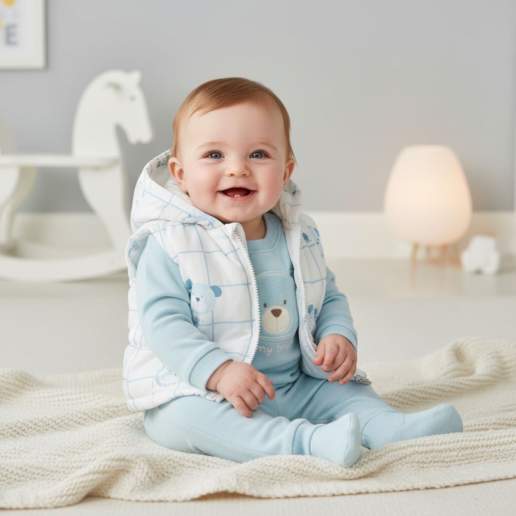Бебешки комплект „My Bear“ – 3 части, светлосиньо