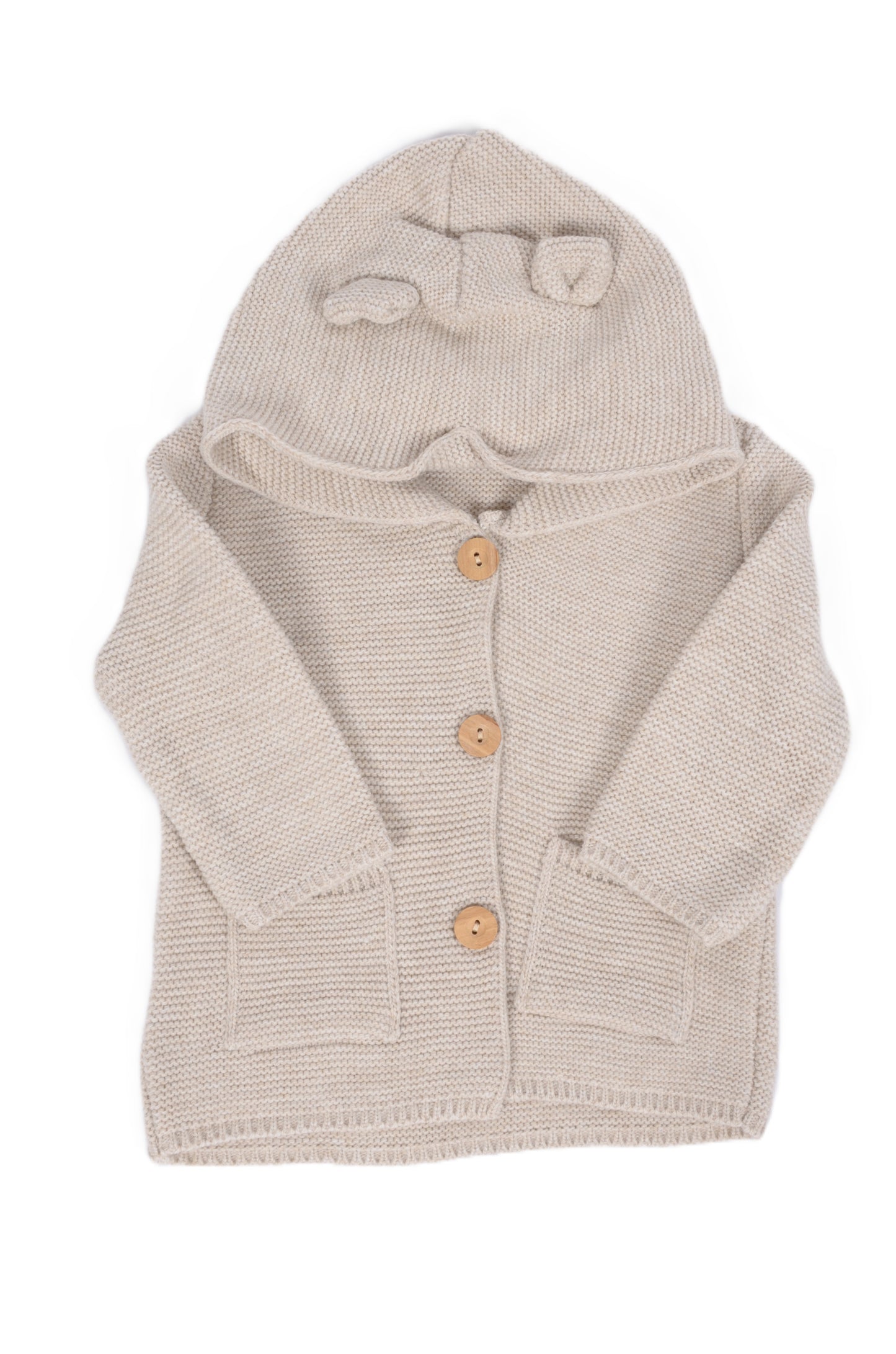Бебешка плетена жилетка с качулка „Bear Ears“