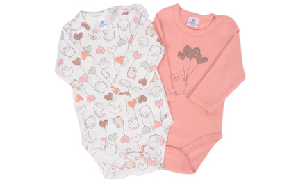 Комплект бебешки бодита с дълъг ръкав „Love Balloons“ – 2 броя