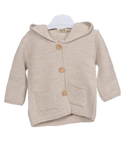 Бебешка плетена жилетка с качулка „Bear Ears“