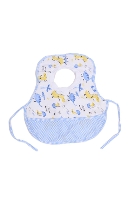 Бебешки лигавник с динозаври и сини детайли