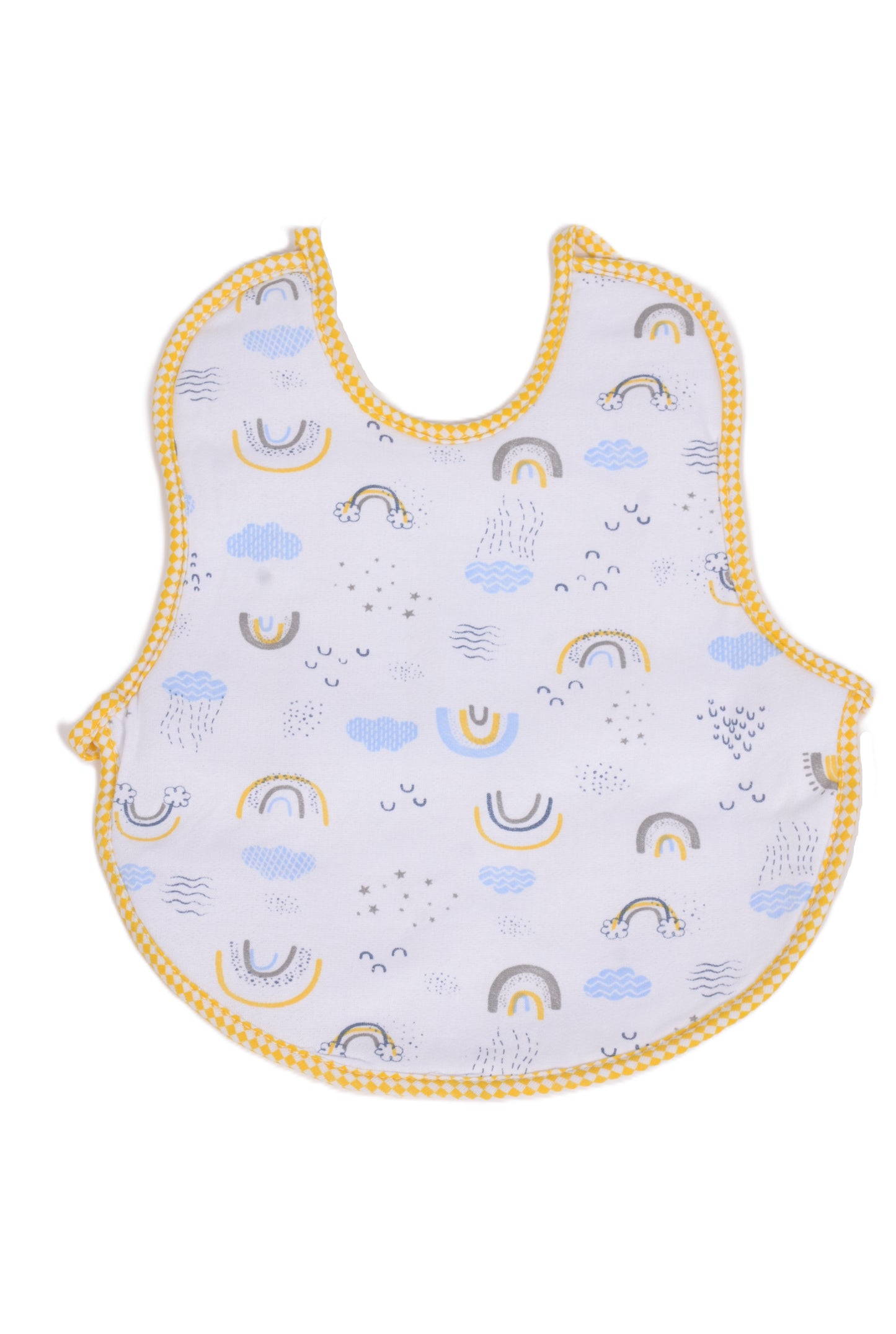 Бебешки лигавник с дъги и жълти кантове