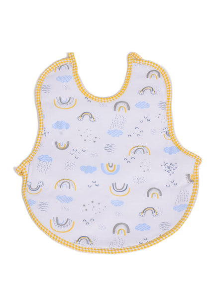 Бебешки лигавник с дъги и жълти кантове