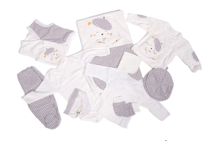 Комплект за изписване с котенце в бяло и сиво