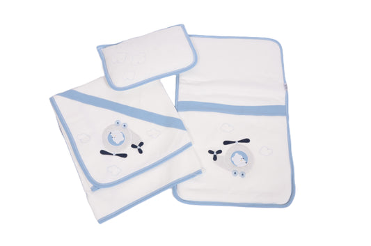 Комплект за повиване с хеликоптер в синьо и бяло