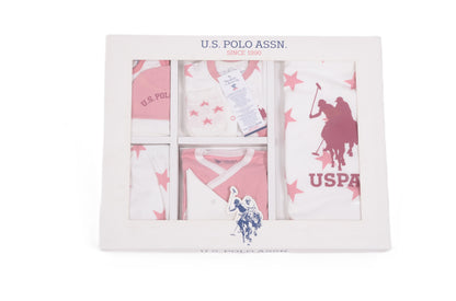 Комплект за изписване U.S. Polo Assn. в бяло и розово
