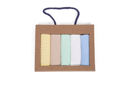 Комплект от меки памучни кърпички в нежни пастелни цветове