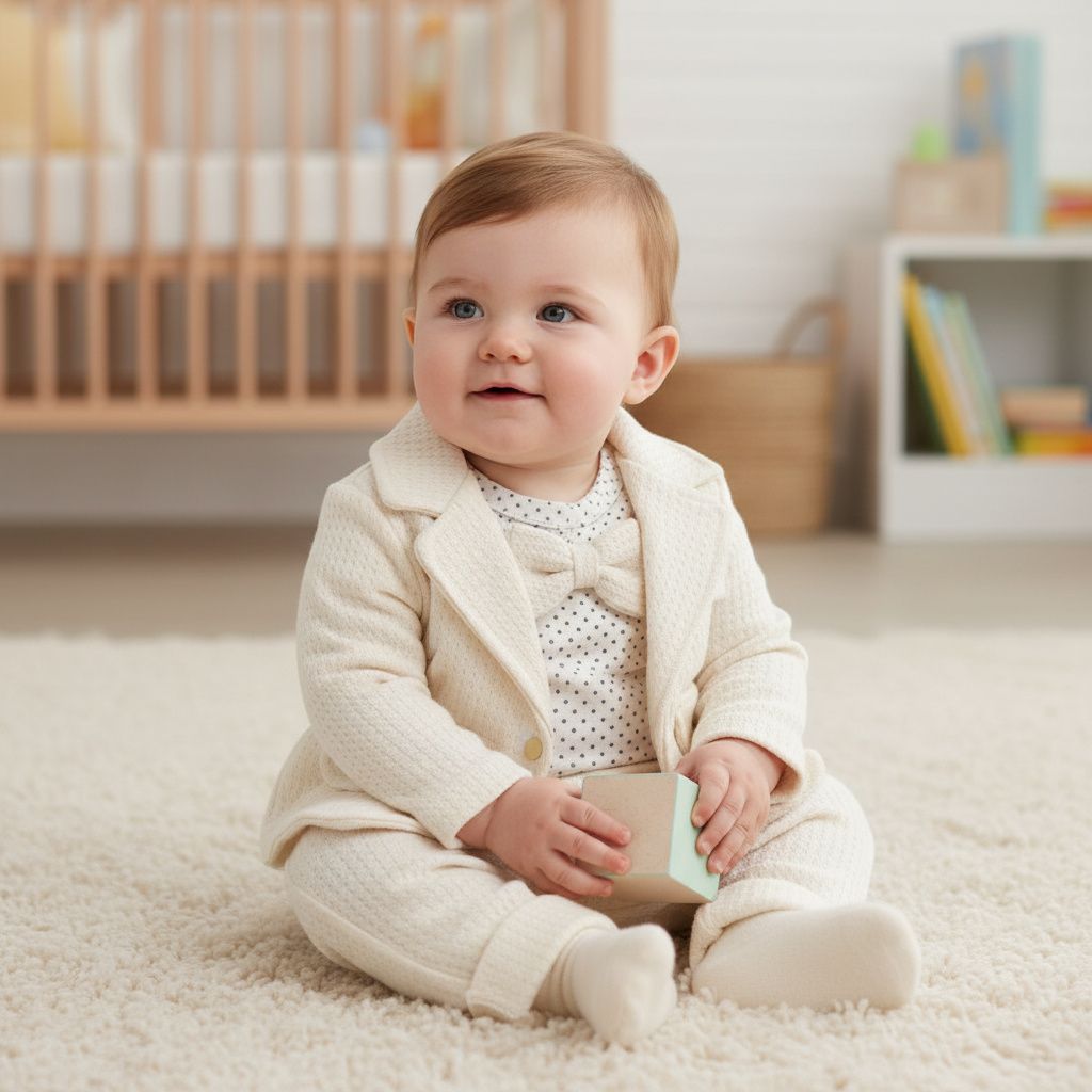 Бебешки комплект „Little Gentleman“ – 3 части, екрю