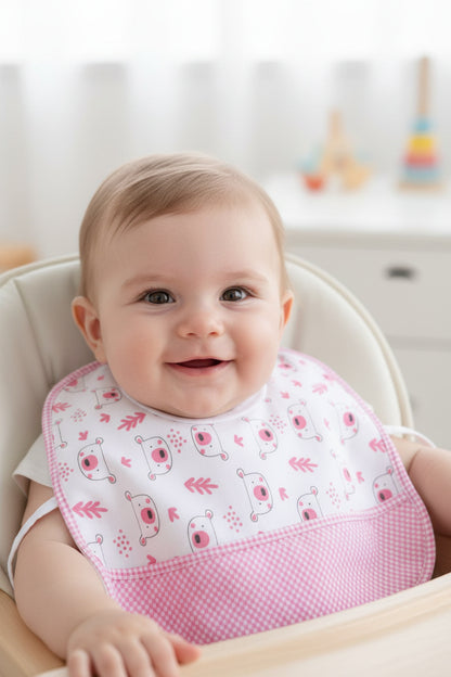 Бебешки лигавник с мечета и розови детайли