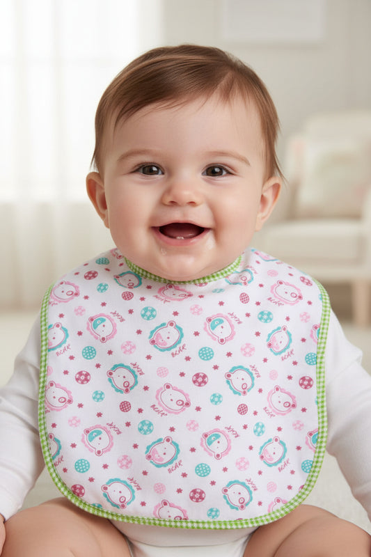 Бебешки лигавник с мечета и зелени кантове