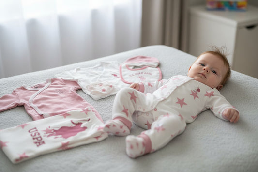 Комплект за изписване U.S. Polo Assn. в бяло и розово