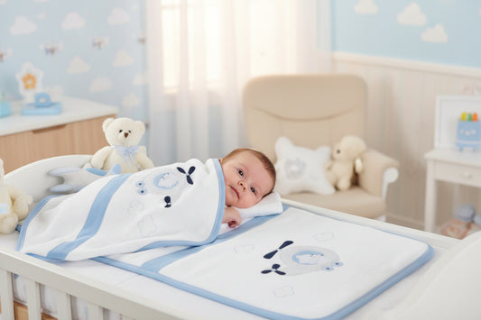 Комплект за повиване с хеликоптер в синьо и бяло