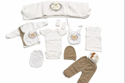 Бебешки комплект за изписване „Sweet Bear“ – 10 части, екрю и бежово