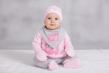 Бебешки комплект „Happy Bears“ – 5 части (Розов)