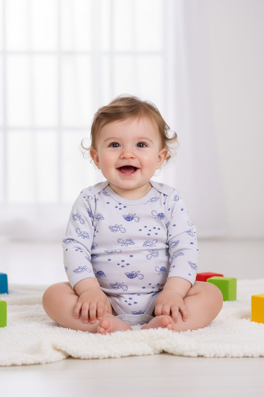 Бебешко боди с дълъг ръкав – „Purple Turtles“