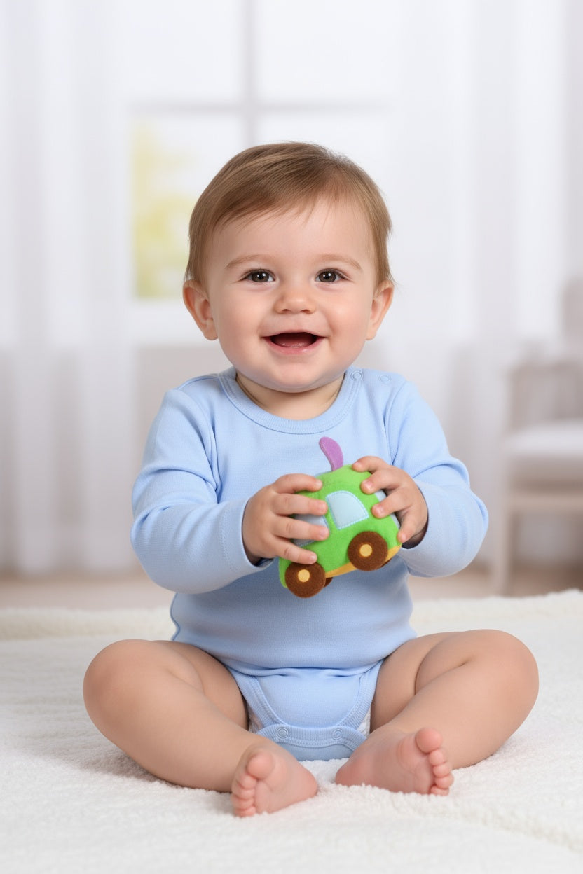 Бебешко боди с дълъг ръкав – синьо