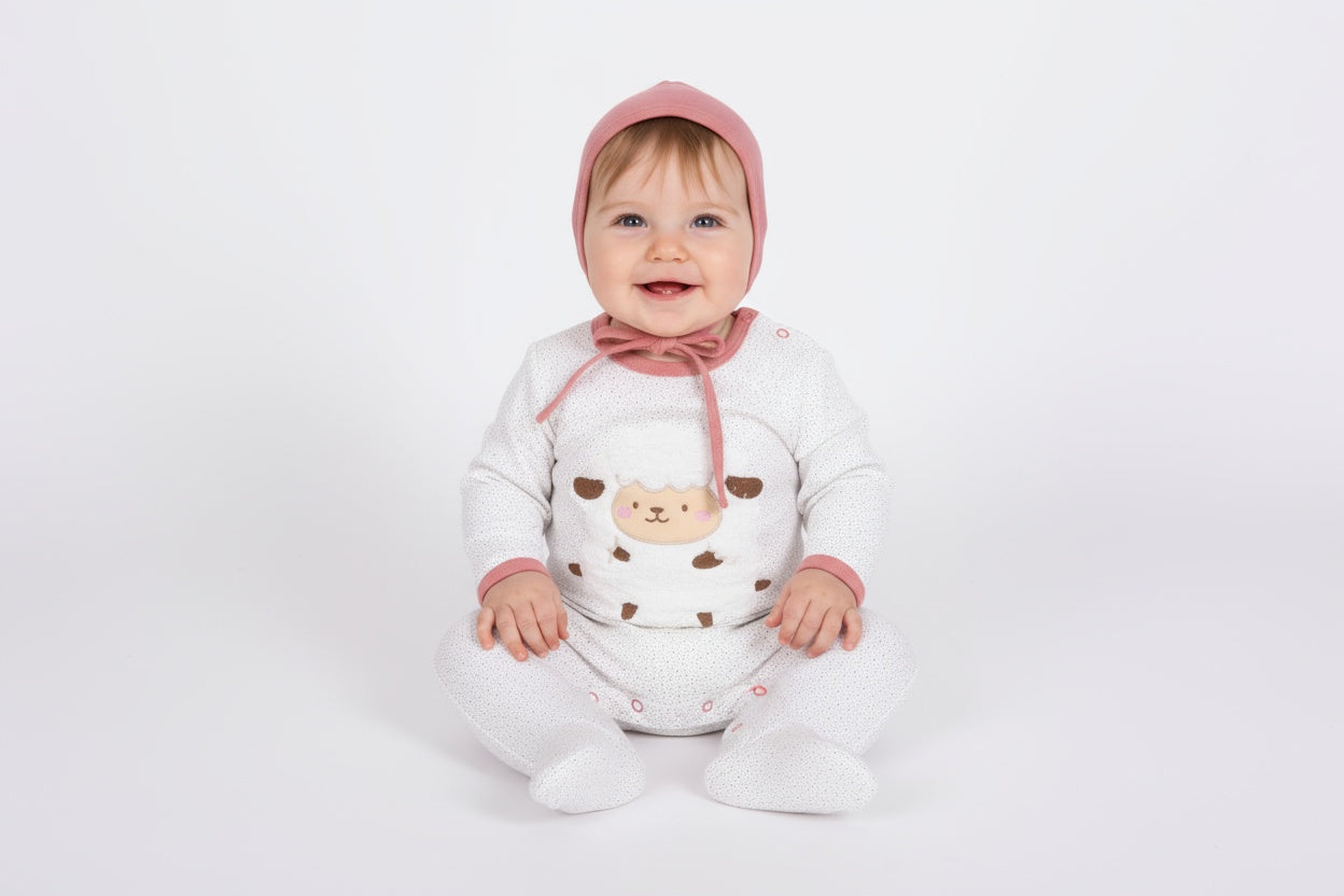 Бебешки гащеризон „Sweet Sheep“ с шапчица – 2 части
