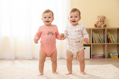 Комплект бебешки бодита с дълъг ръкав „Love Balloons“ – 2 броя