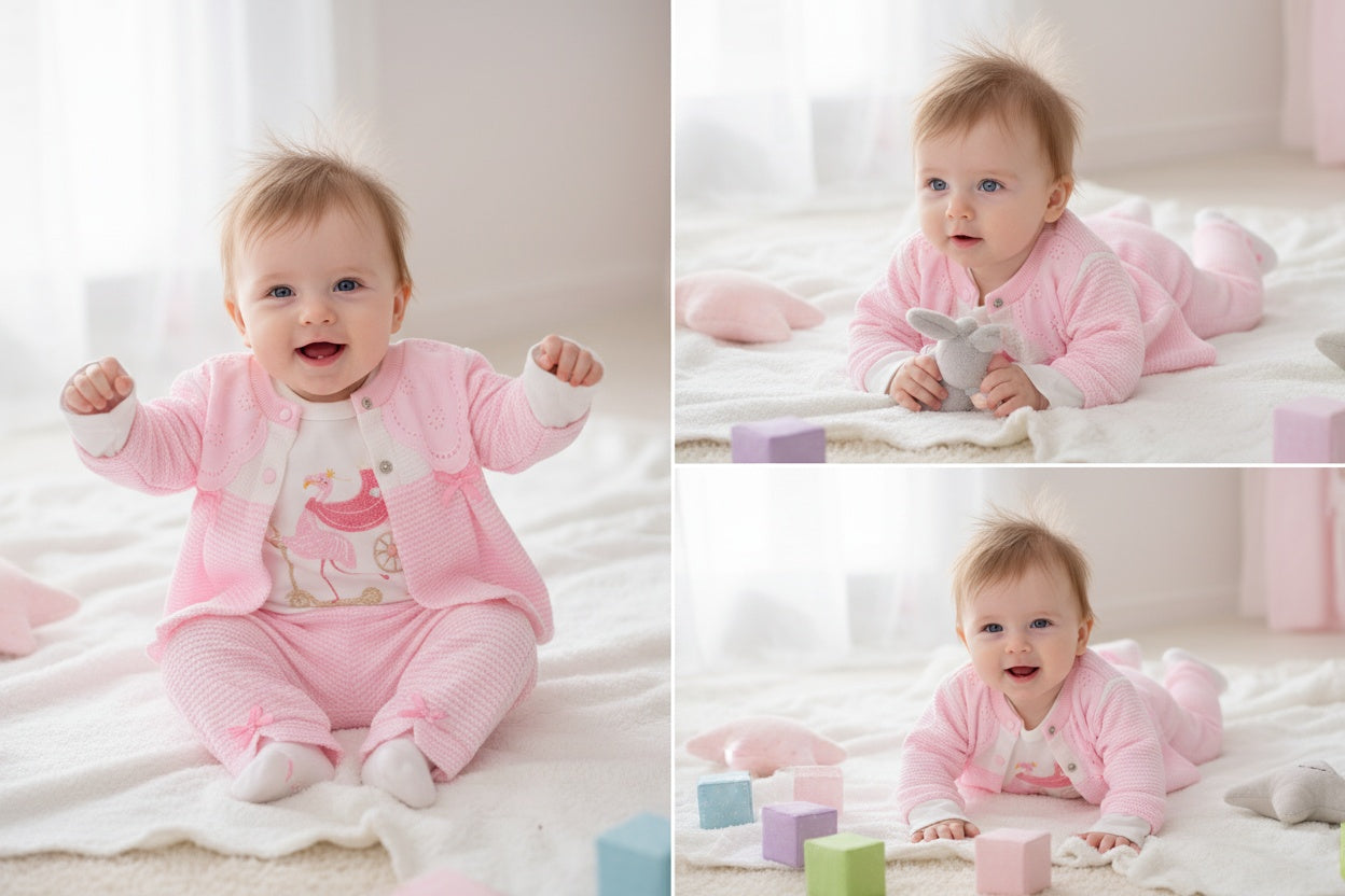 Бебешки комплект „Pink Flamingo“ – 3 части