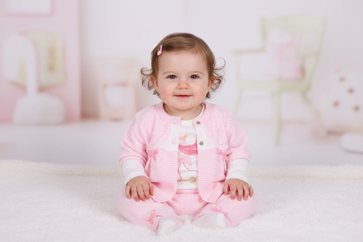 Бебешки комплект „Pink Flamingo“ – 3 части