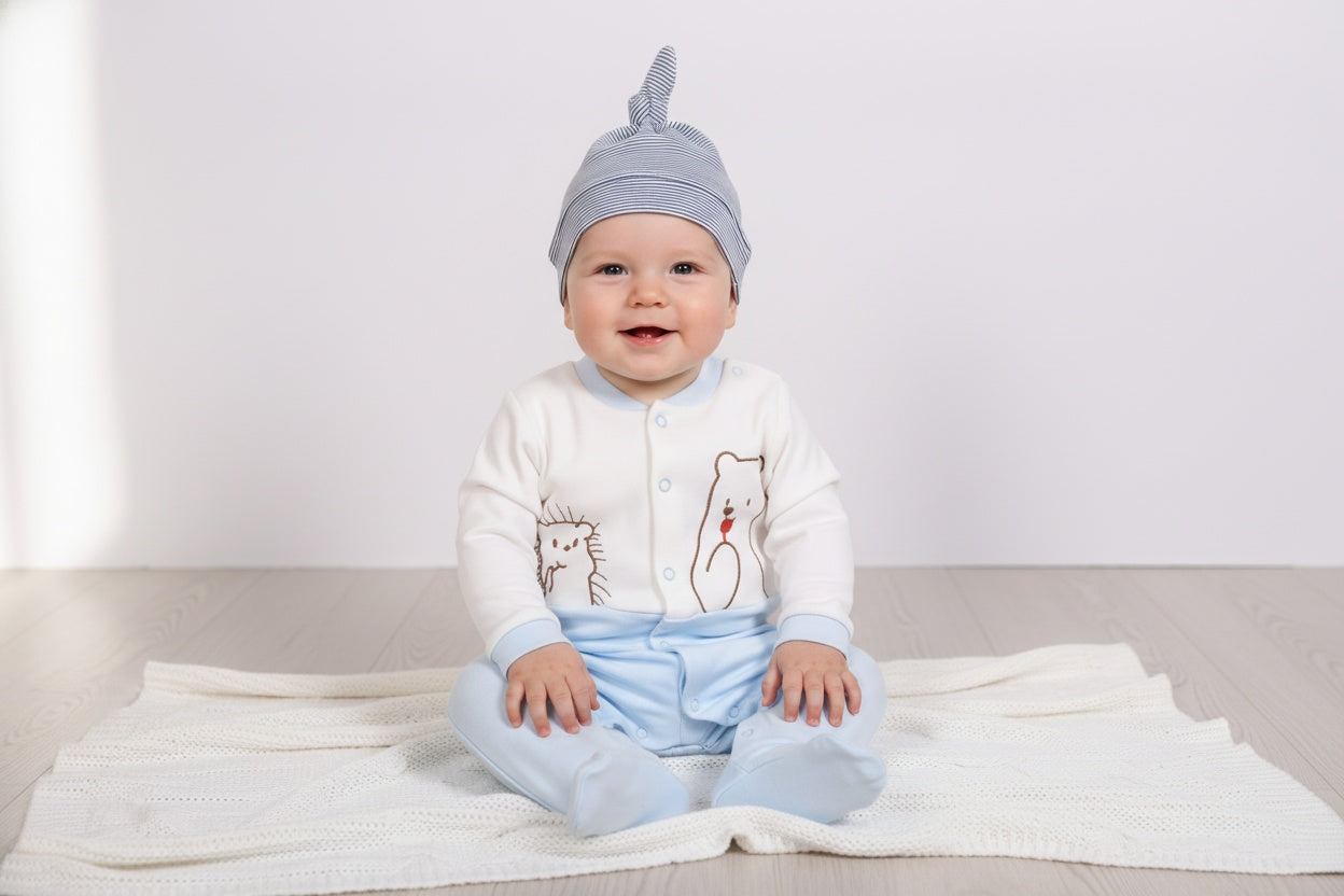 Бебешки гащеризон с шапка – „Blue Bear"