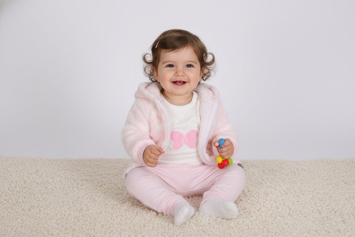 Бебешки комплект „Pink Butterfly“ – 3 части