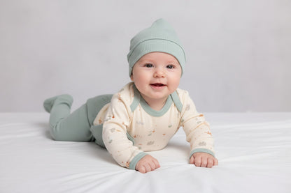 Бебешки комплект от 4 части в нежен десен „Горски животни“