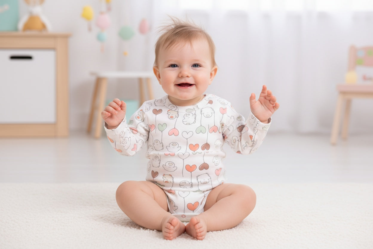 Комплект бебешки бодита с дълъг ръкав „Love Balloons“ – 2 броя