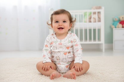 Комплект бебешки бодита с дълъг ръкав „Love Balloons“ – 2 броя