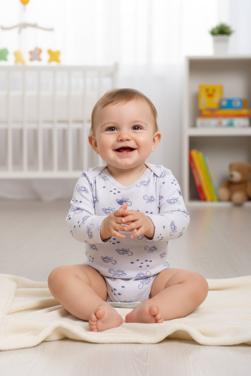 Бебешко боди с дълъг ръкав – „Purple Turtles“