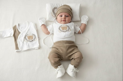 Бебешки комплект за изписване „Sweet Bear“ – 10 части, екрю и бежово