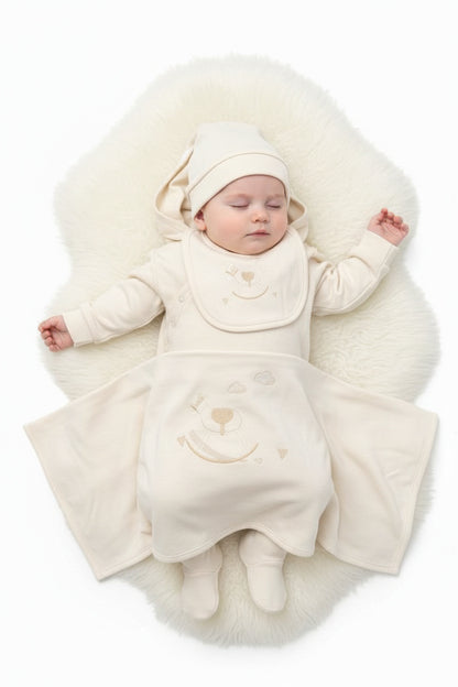 Бебешки комплект за изписване „Sweet Moon“ – 10 части, екрю