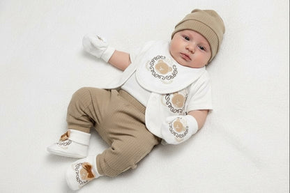 Бебешки комплект за изписване „Sweet Bear“ – 10 части, екрю и бежово