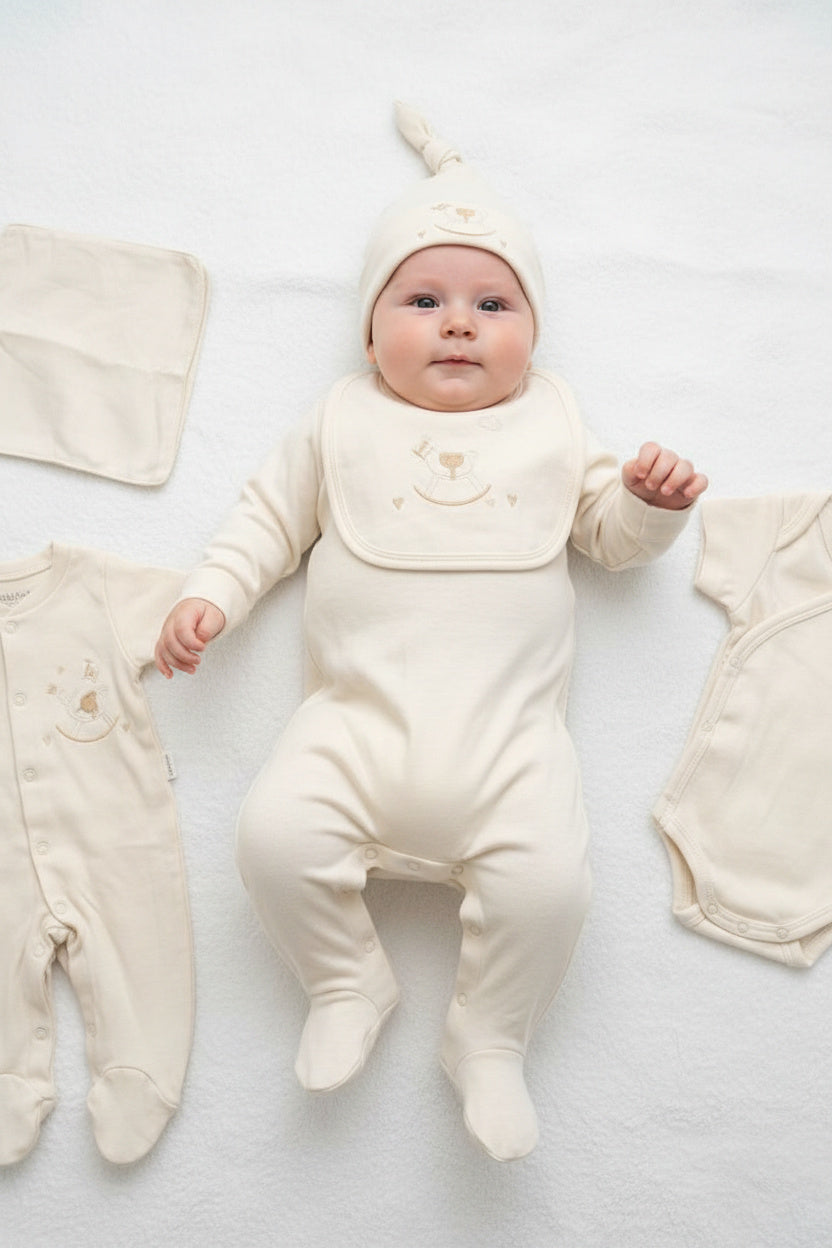 Бебешки комплект за изписване „Sweet Moon“ – 10 части, екрю