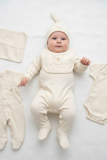 Бебешки комплект за изписване „Sweet Moon“ – 10 части, екрю