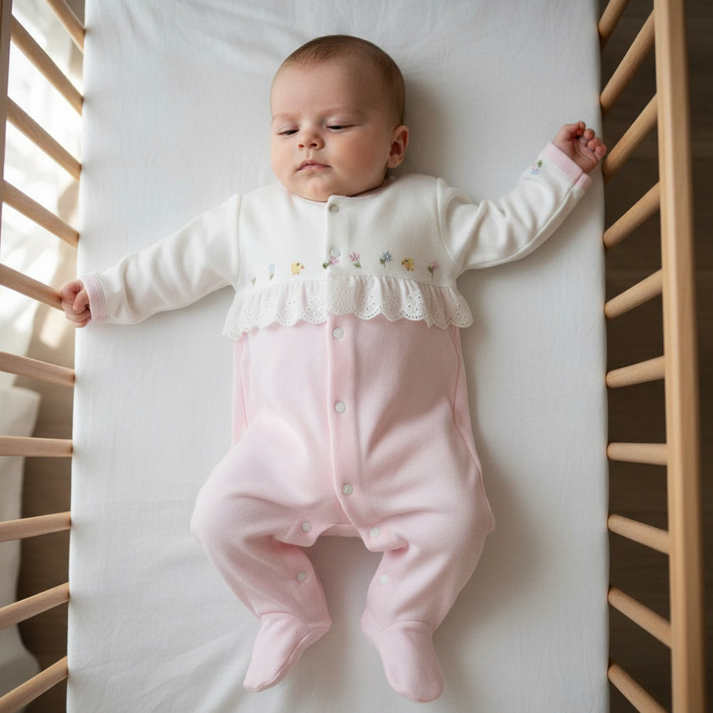 Бебешко гащеризонче “Rose Whisper” – розово с бродерия