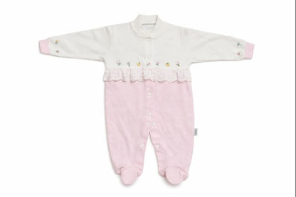 Бебешко гащеризонче “Rose Whisper” – розово с бродерия