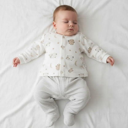 Бебешки комплект “Sweet Dreams Sheep” – 2 части, екрю и сиво