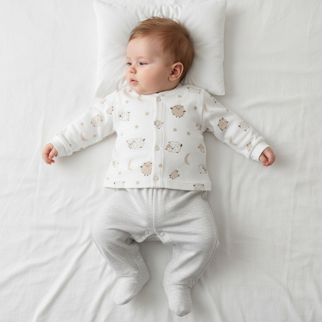 Бебешки комплект “Sweet Dreams Sheep” – 2 части, екрю и сиво