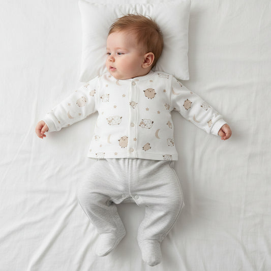 Бебешки комплект “Sweet Dreams Sheep” – 2 части, екрю и сиво