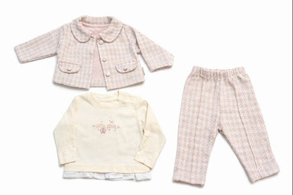 Бебешки комплект “Soft Elegance” – 3 части, екрю и пудра (Copy)