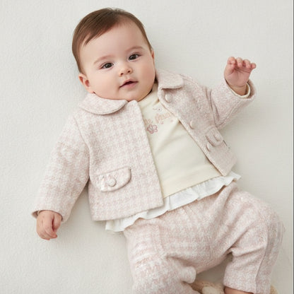 Бебешки комплект “Soft Elegance” – 3 части, екрю и пудра (Copy)