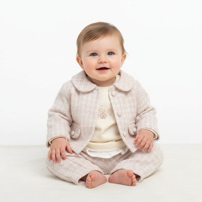 Бебешки комплект “Soft Elegance” – 3 части, екрю и пудра (Copy)