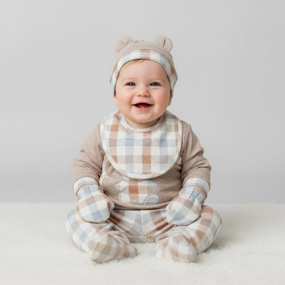 Бебешки комплект “Cozy Bear” – 5 части, бежово каре