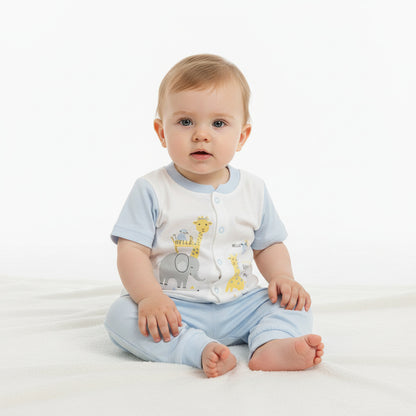 Бебешки комплект “Little Safari” – 2 части, бяло и светлосиньо