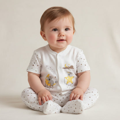 Бебешки комплект “Starry Night” – 2 части, екрю със звездички