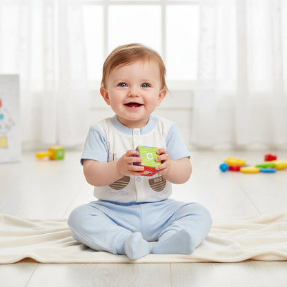 Бебешки комплект “Little Sailors” – 2 части, бяло и светлосиньо