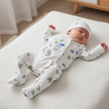 Бебешки гащеризон с шапчица “Happy Fox World” – екрю