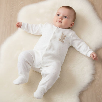 Бебешки гащеризон “Little Bunny Dot” – екрю